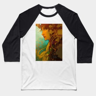 Floral design of Art Deco style Pagan Witch Baseball T-Shirt